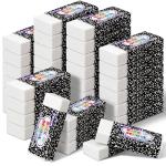 Crtiin 100 Pack Back to School Erasers Bulk Small White Erasers for School Composition Books Design Pencil Eraser Art Eraser for Kids Drawing Bulk Classroom Office Home