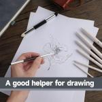 8Pcs Artist Blending Sponge Pen Dual Tip Blending Stumps and Tortillions Sketch Rubbing Tools Reusable Drawing Art Blending Tools for Artist Professional Sketch Drawing Blending Lightening & Highlight