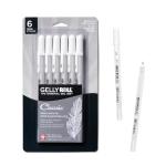 SAKURA Gelly Roll Classic Gel Pens, Opaque White Ink, Ass't Tips 05/08/10, 6 PK 57461