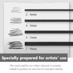 HAUSTGO Willow Charcoal Sticks - Natural Willow Charcoal for Artists, Beginners, or Students of All Skill Levels - Perfect for Drawing and Sketching, Approx. 2-4mm Dia, 25 Sticks