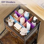 SWTYMIKI 3-Tier Rolling Cart with Drawers - Under Desk Storage Utility Cart with DIY Divider, Wood Shelf & Locking Wheels - Art Cart Organizer on Wheels for Office, Craft Room & Studio Espresso