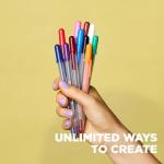 SAKURA Gelly Roll Classic Gel Pens, Opaque White Ink, Ass't Tips 05/08/10, 6 PK 57461