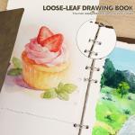 24 Sheets Watercolor Book with Leather Cover, 5.5x8.1inch Deckle Edge Water Color Paper, Cold Press Watercolor Journal, Mixed Media Sketchbook for Adults Students Artists Beginners