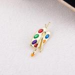 Art Palette Brooch Pin for Painter Valentines Gift for Artists Wife Girlfriend Painter Birthday Gifts for Daughter Son Paintbrush Brooch Art Teacher Appreciation Gifts for Men Women Artist Lapel Pins