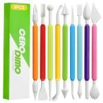 CeroDimo 9 Pack Clay Sculpting Tools Set Double End Pottery Modeling Tools Clay Carving and Shaping Tools Air Dry Clay Tool Kit for DIY Craft Projects Polymer Clay Tools Assorted Colors