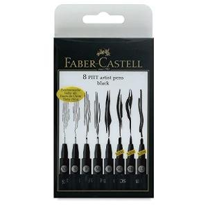 Faber Castell FC167137 Wallet Pitt Pen Nibs Art Set, Assorted