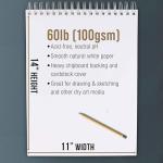 U.S. Art Supply 11"x14" Top Spiral Bound Sketch Book, 2 Pack, 100 Sheets Each, 60lb (100gsm), Acid-Free, Artist Sketchbook, Drawing Pad for Adults & Students