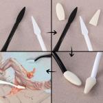 SoHo Urban Artist Pastel Blender Knife - Set of 2-1 Pack - Soft Pastel Blending Tools w/ 20 Mixed Foam Covers - Oval & Pointed Applicator