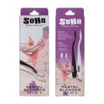 SoHo Urban Artist Pastel Blender Knife - Set of 2-1 Pack - Soft Pastel Blending Tools w/ 20 Mixed Foam Covers - Oval & Pointed Applicator