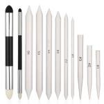 11 Pack Blending Stumps for Drawing, Oil Pastel Blending Tools Blendings Sponge Pens and Sandpaper Pencil Reusable Washable Pencil Sticks for Student Artists Charcoal Graphite Drawing