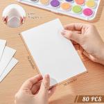 80 Sheets Watercolor Paper Bulk, 110 lb/230 GSM Cold Press Paper White Water Color Paper for Kids Child Students Adults Artists Drawing Wedding Gift Cards(4 x 6 Inch)