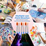 162 Pcs Paint Brushes Bulk, Round Flat Tip Acrylic Paint Brushes Set for Kids Classroom Crafts Oil Watercolor Canvases Face Painting Touch Up