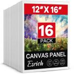 ESRICH Canvas for Painting 12x16, 16 Pack Canvas Boards for Painting Cotton Primed Large Blank Canvases for Kids & Adults, Painting Canvas Panels for Oil, Watercolor, Acrylic Paint, Tempera.