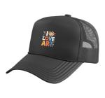I Love Art Bold Palette Colors Expression Trucker Hat with Adjustable Mesh Back, Black