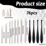 76 PCS Oil Pastel Blending Tools for Drawing, Blending Stumps and Paper Art Blenders Set with 60pcs Replacement Heads, Sponge Pens Sketch Drawing Tools for Highlighting Shadowing