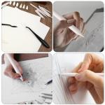 76 PCS Oil Pastel Blending Tools for Drawing, Blending Stumps and Paper Art Blenders Set with 60pcs Replacement Heads, Sponge Pens Sketch Drawing Tools for Highlighting Shadowing