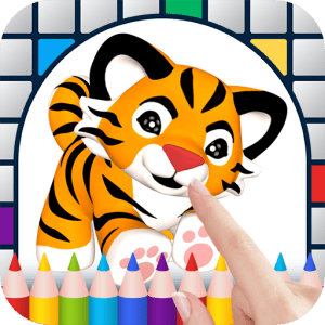 Tigers Color by Number - Free Pixel Art Game - Coloring Book Pages - Happy, Creative & Relaxing - Paint & Crayon Palette - Zoom in & Tap to Color - Share Creations with Friends!