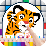 Tigers Color by Number - Free Pixel Art Game - Coloring Book Pages - Happy, Creative & Relaxing - Paint & Crayon Palette - Zoom in & Tap to Color - Share Creations with Friends!