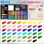 WINSONS 65 PCS Oil Pastel Set, 48 Soft Colors & Extra 4 White Pastels, Complete Art Kit with Holder, Scraper, Sharpener & Pastel Paper – Non-Toxic, Smooth Blending for Artists & Beginners