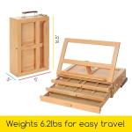 MEEDEN Large Adjustable Artist Tabletop Sketchbox Easel- Multi-Function Solid Beech Wood Storage Box Easel with 3-Drawer for Artist, Art Students & Beginners