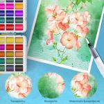 Caliart 168 Colors Watercolor Paint Set, Portable Water Color Palette Kit with Detail Paint Brush, Art Supplies for Painting Coloring, Drawing Gifts for Adults Professional Artists