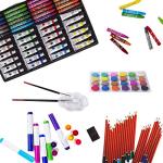 KINSPORY Art Set, 139 Pack Painting Drawing Art Supplies Kit with 2 Sketch Pads, Double Layers Art Crafts, Colored Pencils, Oil Pastels, Watercolor Paints, Aluminum Gift Case for Artists Kids (Pink)