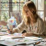 Hureny Colored Pencils for Adult Coloring Books, Set of 72, Oil-Based Core Drawing Pencils, 3.8mm Soft Leads with Adult Coloring Pencils, Professional Art Supplies for Adults, Beginner and Kids