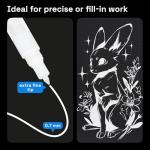 ARTISTRO 5 White Paint Pen for Glass Marking, Rock Painting, Ceramic, Wood, Tire, Fabric, Metal, Canvas - Set of 5 Acrylic Paint Markers Water-based - Extra-fine Tip