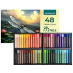 Aliferous Art Oil Pastels - 48 Colors soft pastels for artists - oil pastel set - pastels art set - portfolio oil pastels professional - pastels art supplies for kids - pastel kit