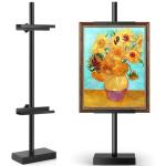 Rofio Adjustable Tabletop Easel Stand, Picture Easels for Display up to 28.5 Inches, Heavy Duty Metal Picture Frame Holder for Artwork, Signs & Certificates Display Stand (Black)