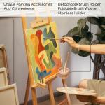 MEEDEN Easel Stand for Painting Canvas: Beechwood Lyre Easel Tripod Stand - Adjustable Art Paint Easel with Brush Holder, Washer & Metal Stand, Perfect Artist Easel for Painting, Display, Wedding Sign