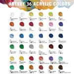 Artkey Acrylic Paint Set - 36 Colors 2 oz/59 ml Acrylic Paints Professional Artists Painting Kit for Canvases Fabric Rock Leather Easter Egg Wood Ceramic Glass Art Craft Painting