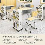 yeavs 5-Tier Mobile Bookshelf, Rolling Bookcase Book Storage Rack, Movable File Folder Organizer Cart with Wheels for Home Study Office Living Room Classroom, White