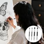 Thinp 4 Pcs Oil Pastel Blending Tools for Drawing, Dual Tip Oil Pastel Sponge Brush Reusable Washable Sketch Rubbing Blending Art Sponges Stumps for Artist Sketch Drawing Lightening & Highlight