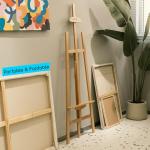 MEEDEN Easel Stand for Painting Canvas: Beechwood Lyre Easel Tripod Stand - Adjustable Art Paint Easel with Brush Holder, Washer & Metal Stand, Perfect Artist Easel for Painting, Display, Wedding Sign