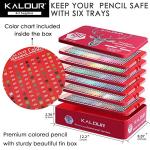 KALOUR 180 Colored Pencil for Artists - Rich Pigment Soft Core - Oil-Based - Ideal for Coloring Drawing Sketching Shading Blending - Vibrant Color（Tin Case）