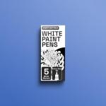 ARTISTRO 5 White Paint Pen for Glass Marking, Rock Painting, Ceramic, Wood, Tire, Fabric, Metal, Canvas - Set of 5 Acrylic Paint Markers Water-based - Extra-fine Tip