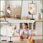 Rofio Adjustable Tabletop Easel Stand, Picture Easels for Display up to 28.5 Inches, Heavy Duty Metal Picture Frame Holder for Artwork, Signs & Certificates Display Stand (Black)