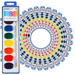 36 Pack Watercolor Paint Set, 8 Colors Washable Water Color with Paint Brush, Water Color Paint Sets for Kids and Adults, Party Favors, Christmas Gift