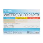 MEEDEN Watercolor Paper Block - 3 Textures 100% Cotton Watercolor Paper Pad of 30 Sheets, 140lb/300gsm, Acid-Free Art Paper for Watercolor, Gouache, Ink and More, 10" x 7"
