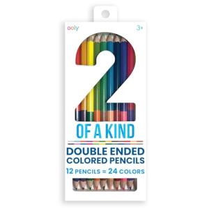 Ooly Double-Ended Colored Pencils, Set of 12 with 24 Colors, Drawing & Coloring Pencils for Kids and Adults, Colorful School Supplies for Arts and Crafts, Double-Ended