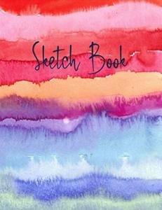 Sketch Book: Personalized Artist’s Notebook Journal for Drawing, Sketching, Painting, Doodling and More, Filled with 120 White Pages in a Large Handy ... (Deluxe Watercolor Stripes Cover, Vol. 13)