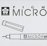 Sakura 50150 Micron Pen, 01-0.25mm Tip, Black Ink, Box of 12 Pens