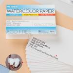 MEEDEN Watercolor Paper Block - 3 Textures 100% Cotton Watercolor Paper Pad of 30 Sheets, 140lb/300gsm, Acid-Free Art Paper for Watercolor, Gouache, Ink and More, 10" x 7"