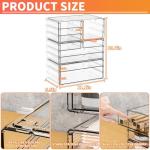 Yieach 3Pack Clear Drawer Organizers Stackable,Acrylic Storage Drawers With 10 Drawers,Multipurpose Office Supply Organizer and Makeup Organizer for Beauty,Craft,Pen,Medical,Stationary Desk Organizers