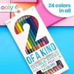 Ooly Double-Ended Colored Pencils, Set of 12 with 24 Colors, Drawing & Coloring Pencils for Kids and Adults, Colorful School Supplies for Arts and Crafts, Double-Ended