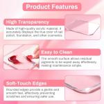RAQEHO Acrylic Nail Art Palette - Transparent Nail Gel Polish Paint Mixing Pallet Design Plate For Nail Art Foundation Makeup Mixing Tray Display Stand Manicure Tools Supplies Accessories(3.15"×4.72"
