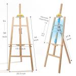 Wooden Easel Stand for Sign and Painting - Adjustable Artist Easel for Adults - Home & Wedding Display, Art Easel with Canvas Holder for Studio, Classroom