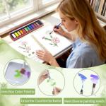 Watercolor Workbook, Watercolor Coloring Book Beginner Friendly Painting kit for Adults, 12 Colors Water Color Paint with Palette & 2 Brush, Exploration Gift (Flower)