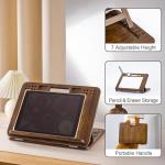 StrongTek 6-Position Bamboo Table Easel, 16x12 Inch Adjustable Drawing and Sketching Board with Built-in Handle and Back Storage, Portable Art and Lap Desk for Sketching, Reading, and Book Stand